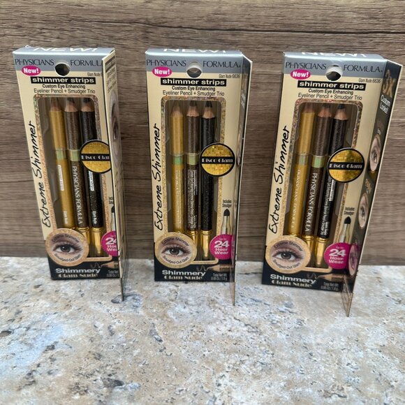 3 X Physicians Formula Shimmer Strips Eye Enhancing Eyeliner Trio, Glam Nude - Picture 1 of 8